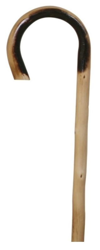 Bastón curvo de 1 sola pieza de madera de Castaño natural, para niño. Sin contera.