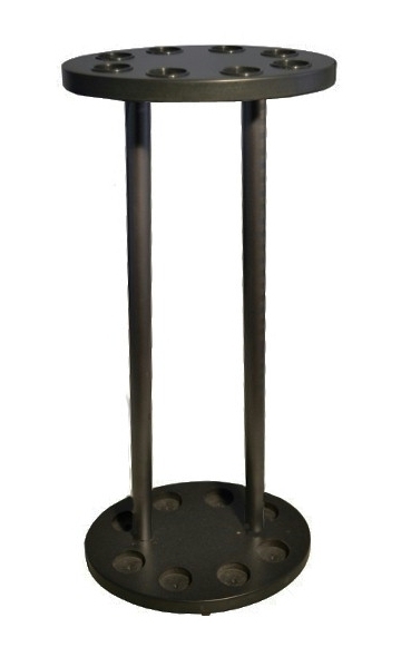Expositor ovalado color negro para 8 bastones. Dimensiones: 56 x 25 x 20 cm.