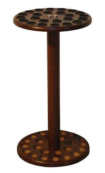 Expositor circular de madera para 24 bastones. Altura 54 cm. Diámetro 30 cm.