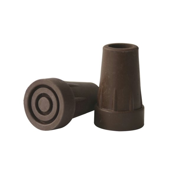 Contera de goma color marrón para bastones extensibles y plegables con base metálica interior.