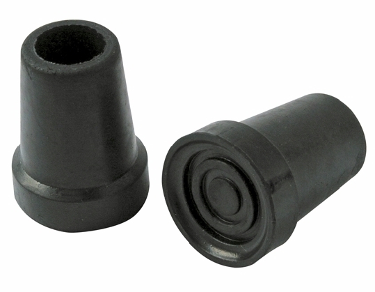 Contera de goma para Bastón Inglés, dos colores, negro y gris. Con base metálica interior.