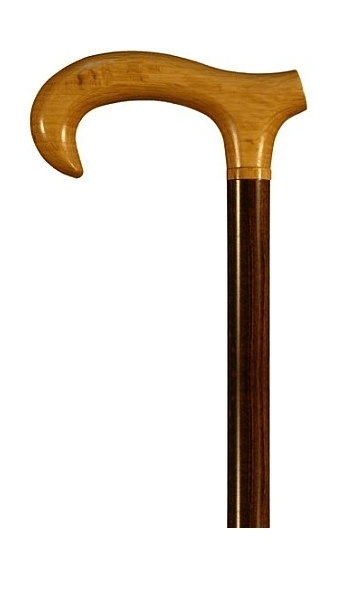 Bastón puño de madera de Encina. Palo de Haya color nogal