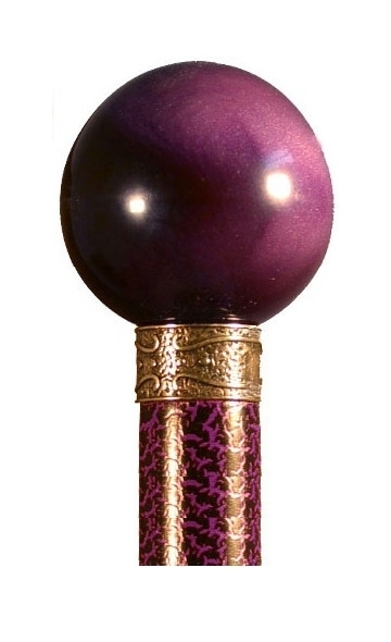 Bastón Bola "Púrpura", palo de Haya Craquelé lila, puntera púrpura