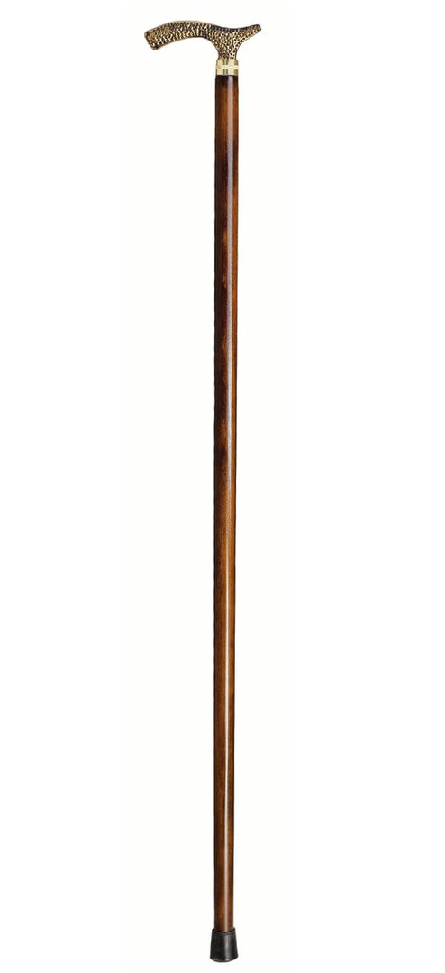 Bastón clásico de bronce macizo lacado. Contera de goma.