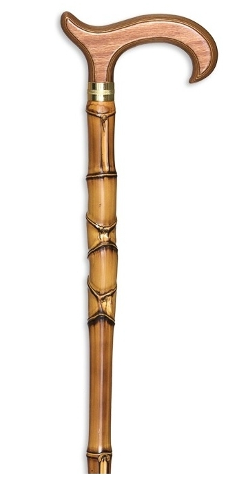 Bastón puño de madera. Palo de Bambú