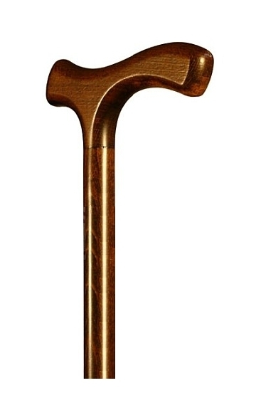 Bastón clásico madera de haya color nogal. Contera de goma.