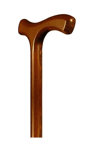 Bastón / Muletilla en madera de haya color nogal. Contera de goma.