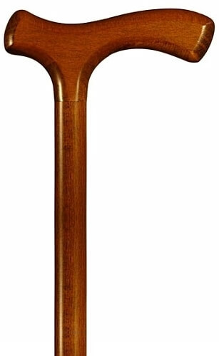 Bastón / Muletilla en madera de haya color nogal. Contera de goma.