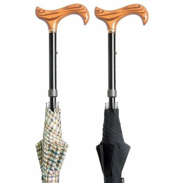 Bastón paraguas regulable en altura. 2 colores. Un paraguas para caminar muy práctico. Contera goma.