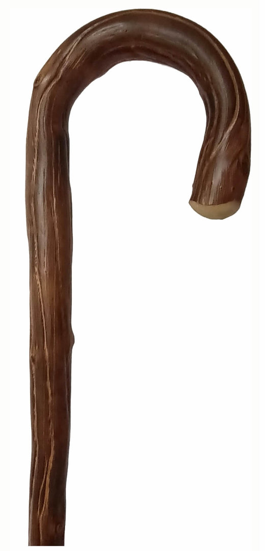 Bastón curva madera de Roble natural. Contera de goma.