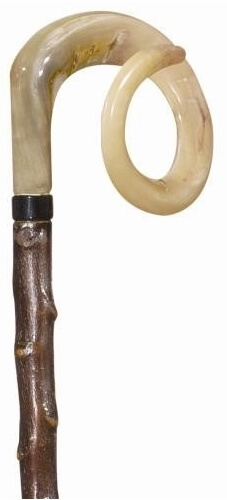 Bastón original de cuerno y madera de endrino. Adecuado para coleccionistas o como regalo especial.