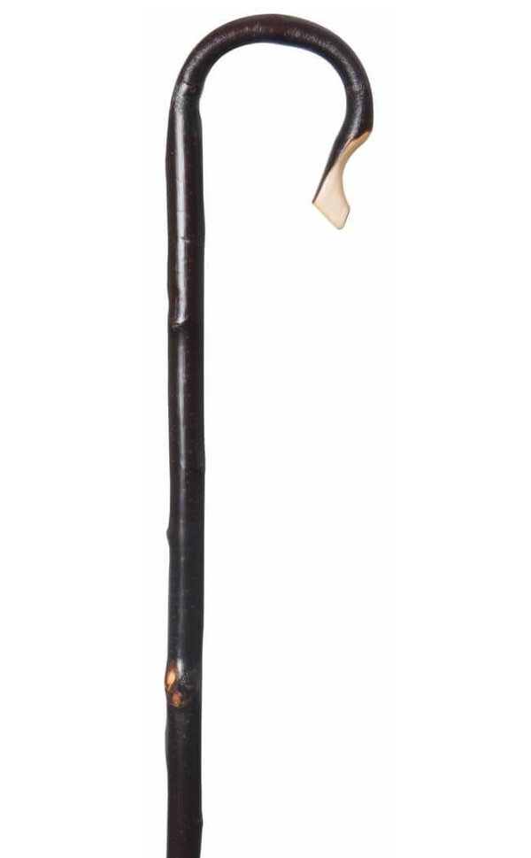 Bastón de pastor en madera de castaño con corteza. Longitud 135 cm. Contera para suelo duro o blando