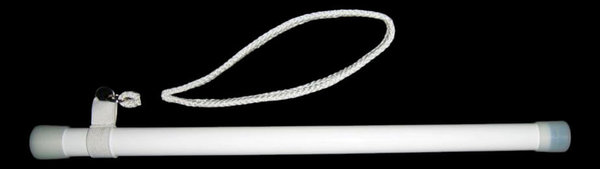 Bastón telescópico blanco en fibra de carbono para invidentes. Desplegado para uso 126 cm.