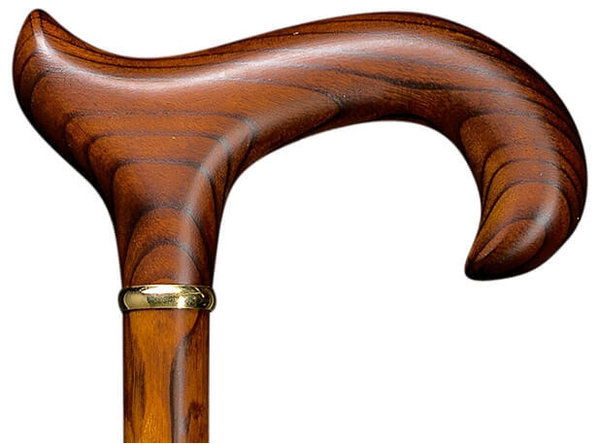Bastón puño Derby de madera de Cerezo Real, color marrón