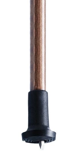 Contera de goma para bastones, con pincho metálico plegable para el invierno.