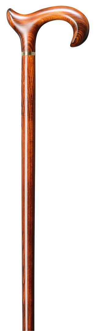 Bastón madera de haya con empuñadura anatómica Derby. Mano derecha o izquierda. Contera de goma.