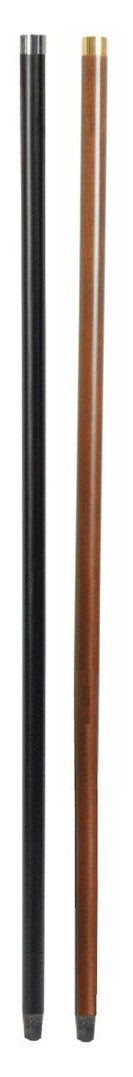 Palo madera de haya liso para montar bastones en casa. Marrón o negro. Con anillo y contera.