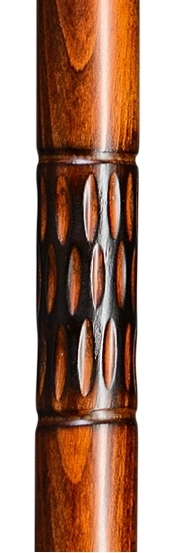 Bastón tallado madera de haya color cereza. Puño Derby