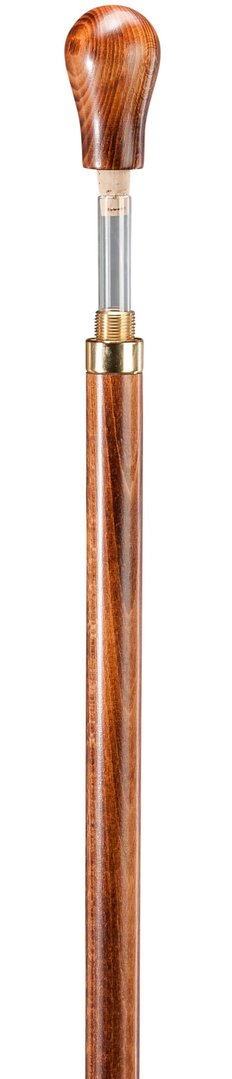 Bastón desmontable en madera de haya flameada con licorero.