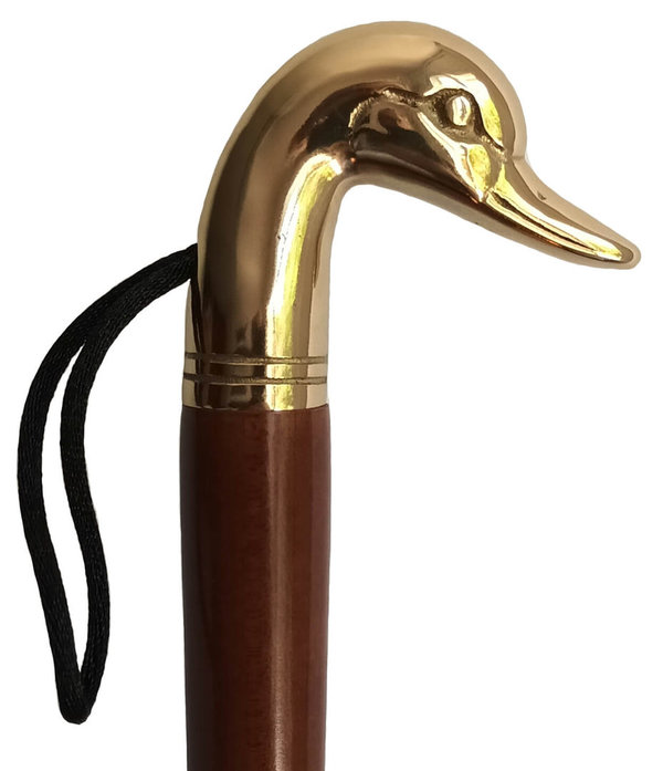 Calzador desmontable con cabeza de pato y pala de latón. Longitud aprox. 37 cm.