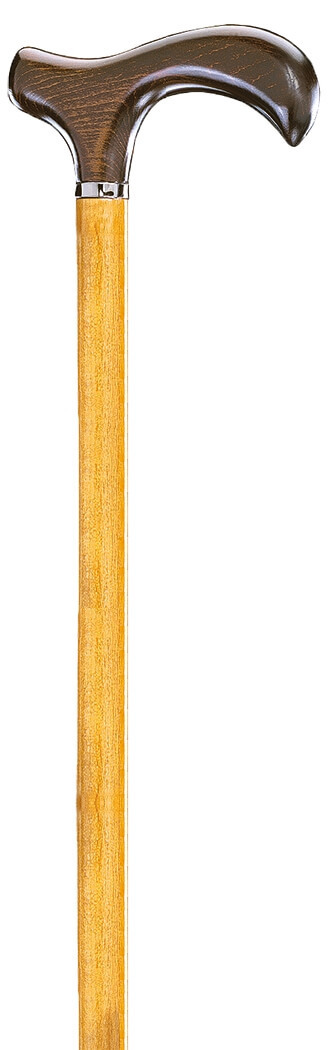 Bastón madera de haya satinado. Palo color natural