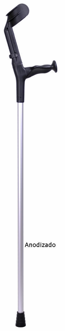 Muleta aluminio de codo regulable y altura fija de puño al suelo de 96,5 cm. Derecha o izquierda.