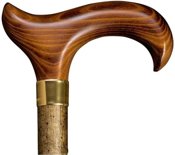 Bastón aspecto rústico madera avellano con corteza