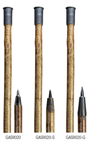 Bastón alpino de montaña y caza de 1 sola pieza en madera de avellano. 3 tipos de puntera metálica.