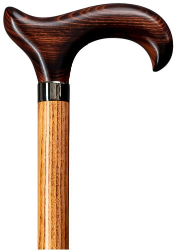 Bastón de gran estabilidad en madera de haya con puño ergonómico Derby. Contera de goma.
