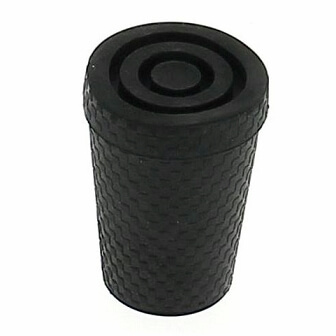 Contera de goma para bastones de aluminio o de fibra de carbono. Dos diámetros: 16 y 19 mm.