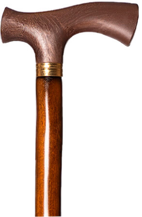 Bastón / Muletilla clásica de apoyo en madera de castaño. Contera de goma.