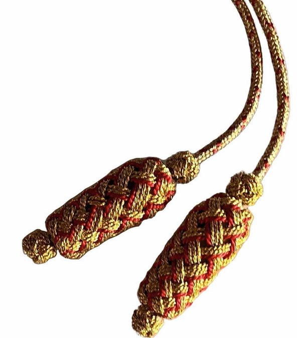 Cordón para bastón de mando Almirante, colores oro y rojo.