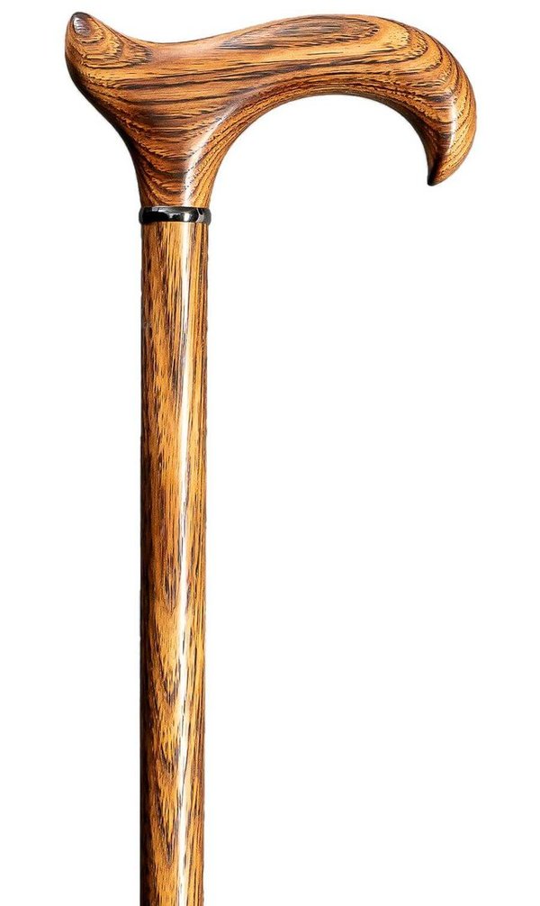 Bastón madera de nogal americano. Flameado, refinado y sellado con un pulido brillante. Contera goma